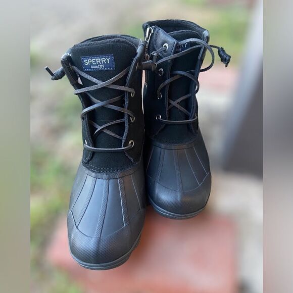 Sperry "Syron Gulf" Duck Boot Lace-up NEW black Size 6 - Picture 3 of 12